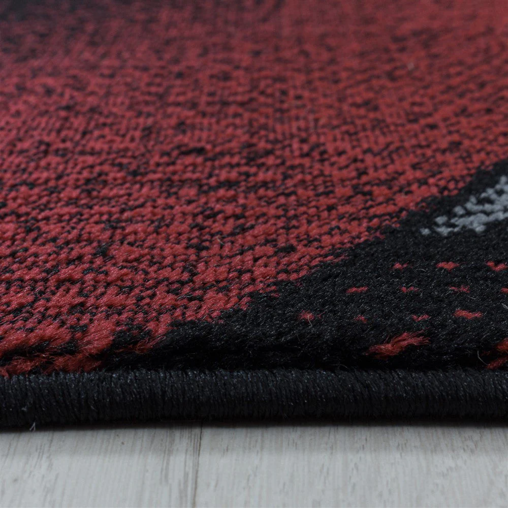 Kurzflor Teppich Rot-Grau | 3D Wellenmuster - Image 5