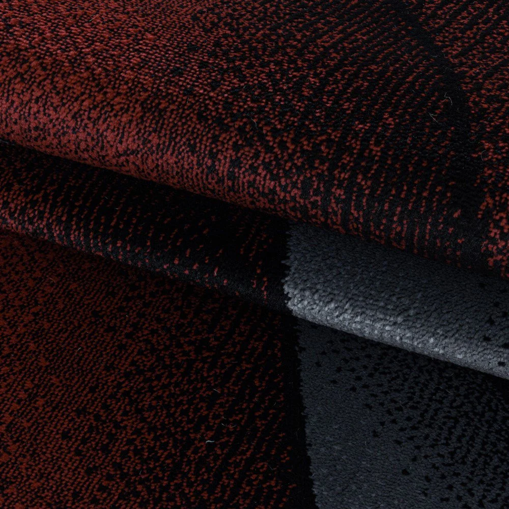 Kurzflor Teppich Rot-Grau | 3D Wellenmuster - Image 6
