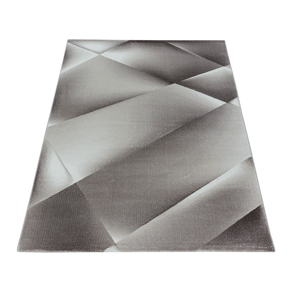 Wohnzimmerteppich Kurzflor Teppich Abstraktes Design Soft Flor Braun - Image 3