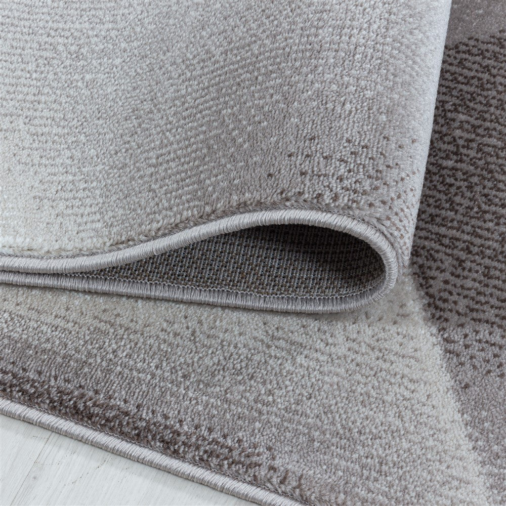 Wohnzimmerteppich Kurzflor Teppich Abstraktes Design Soft Flor Braun - Image 4