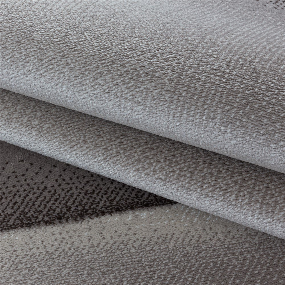 Wohnzimmerteppich Kurzflor Teppich Abstraktes Design Soft Flor Braun - Image 6