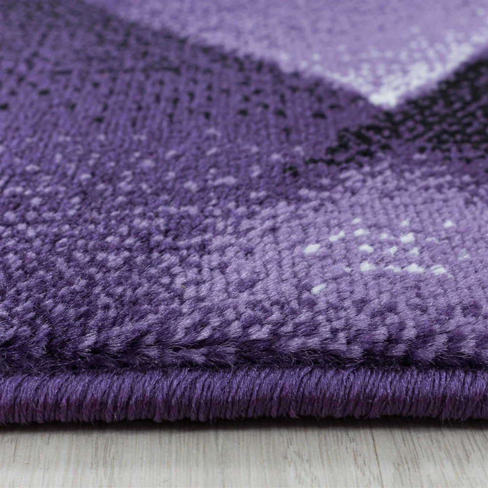 Wohnzimmerteppich Kurzflor Teppich Abstraktes Design Soft Flor Lila - Image 4