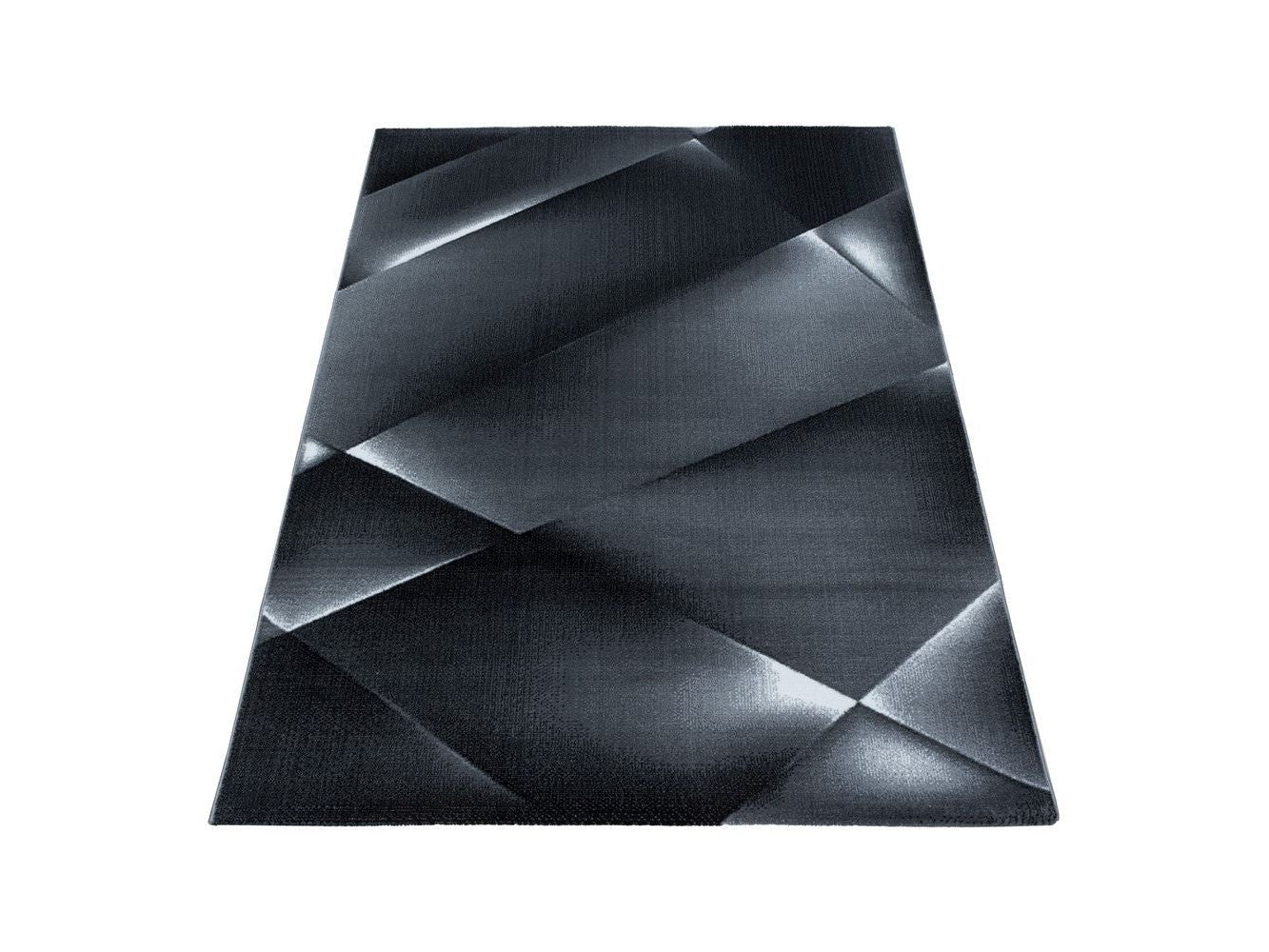 Wohnzimmerteppich Kurzflor Teppich Abstraktes Design Soft Flor Schwarz - Image 3