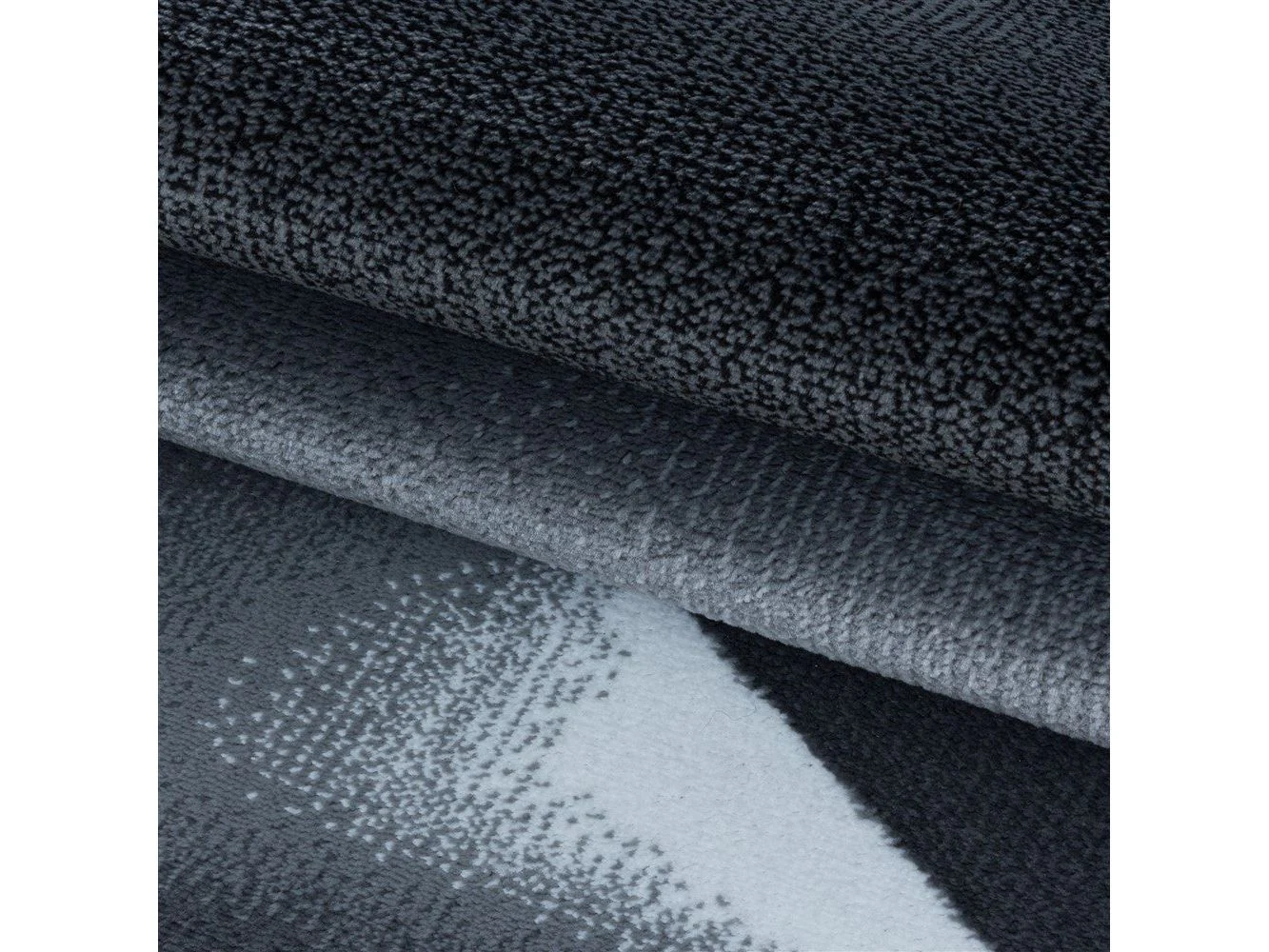 Wohnzimmerteppich Kurzflor Teppich Abstraktes Design Soft Flor Schwarz - Image 6