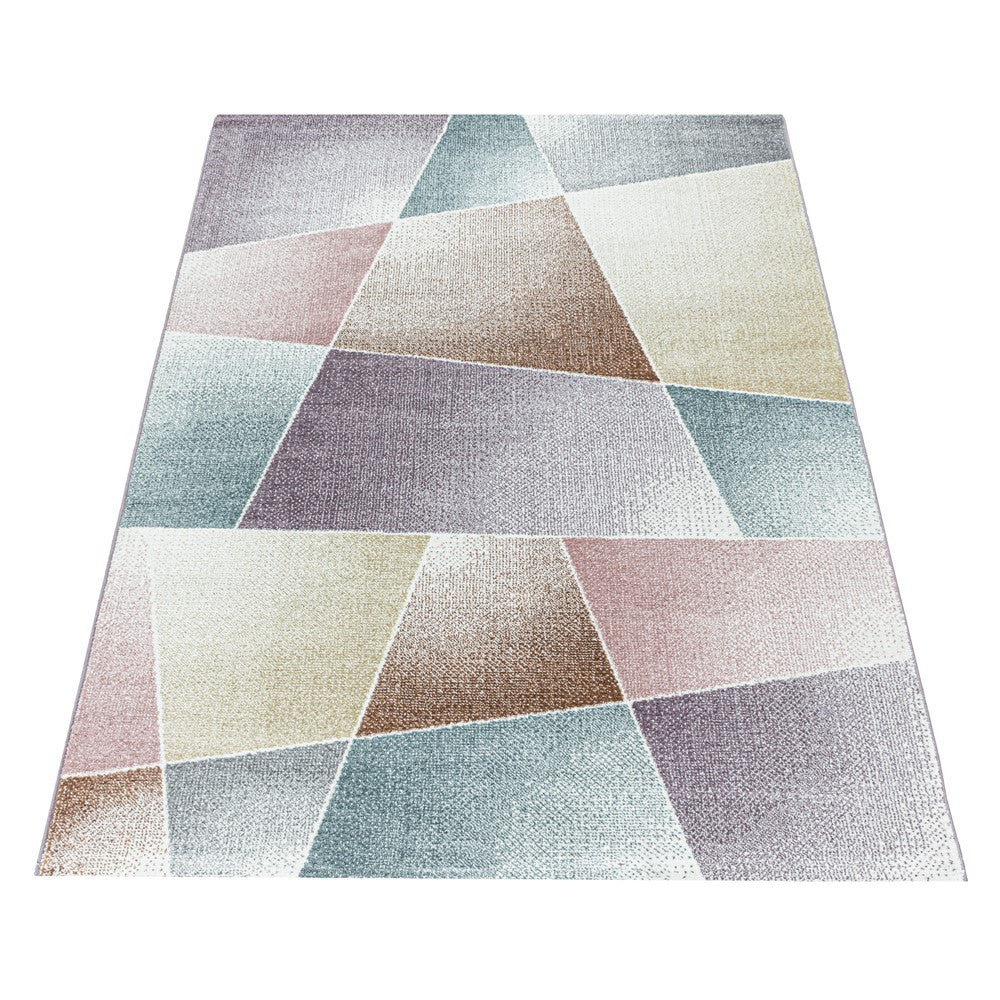Wohnzimmerteppich Kurzflor Teppich Design Abstrakt Geometrisch Mehrfarbig - Image 3