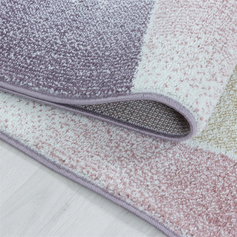 Wohnzimmerteppich Kurzflor Teppich Design Abstrakt Geometrisch Mehrfarbig - Image 4