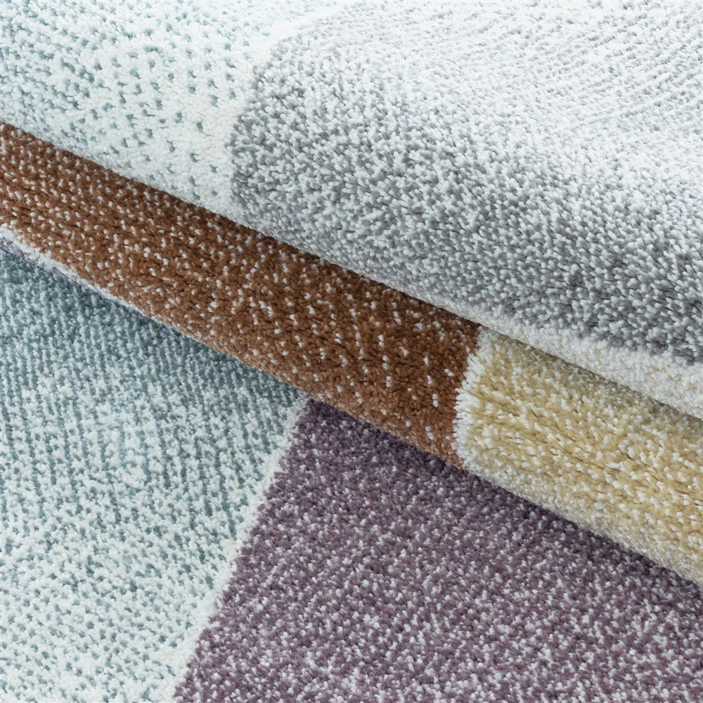 Wohnzimmerteppich Kurzflor Teppich Design Abstrakt Geometrisch Mehrfarbig - Image 6