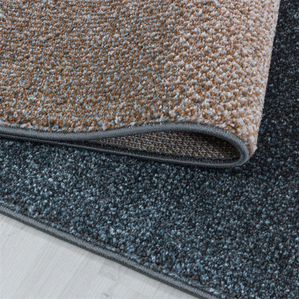 Wohnzimmerteppich Kurzflor Teppich Design Plastische Schatten Blau - Image 4