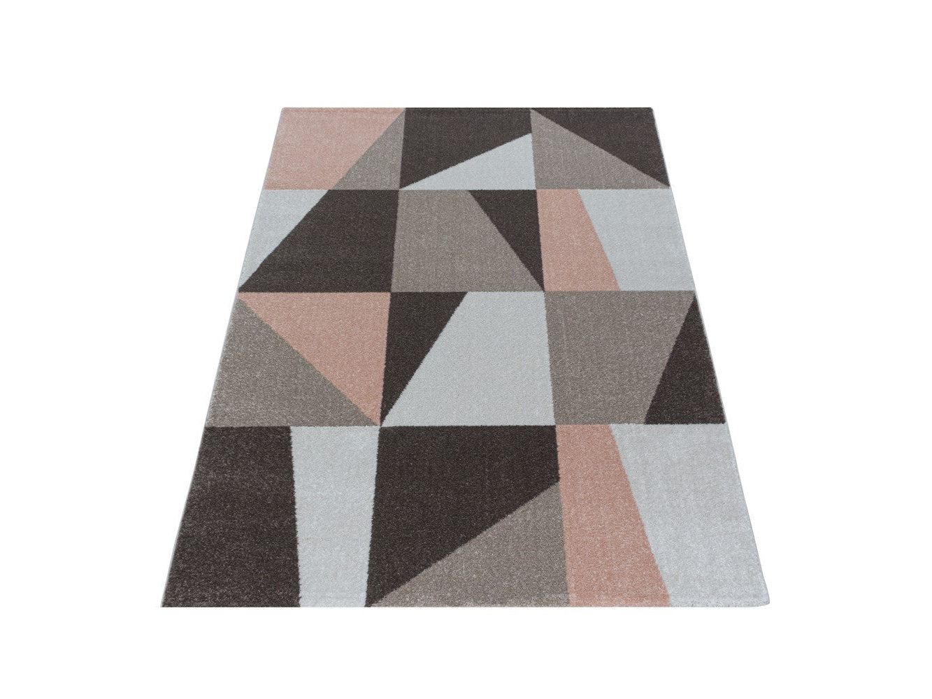 Wohnzimmerteppich Kurzflor Teppich Design Zipcode Dreieck Trapez Rose - Image 3