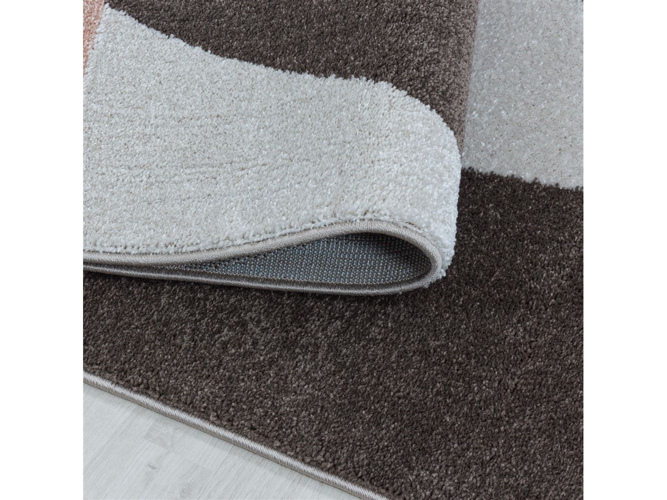 Wohnzimmerteppich Kurzflor Teppich Design Zipcode Dreieck Trapez Rose - Image 5