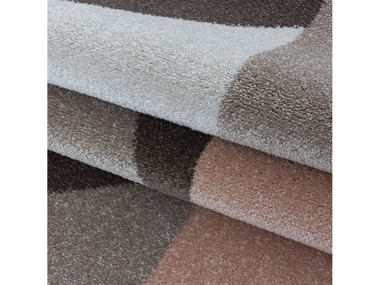 Wohnzimmerteppich Kurzflor Teppich Design Zipcode Dreieck Trapez Rose - Image 6