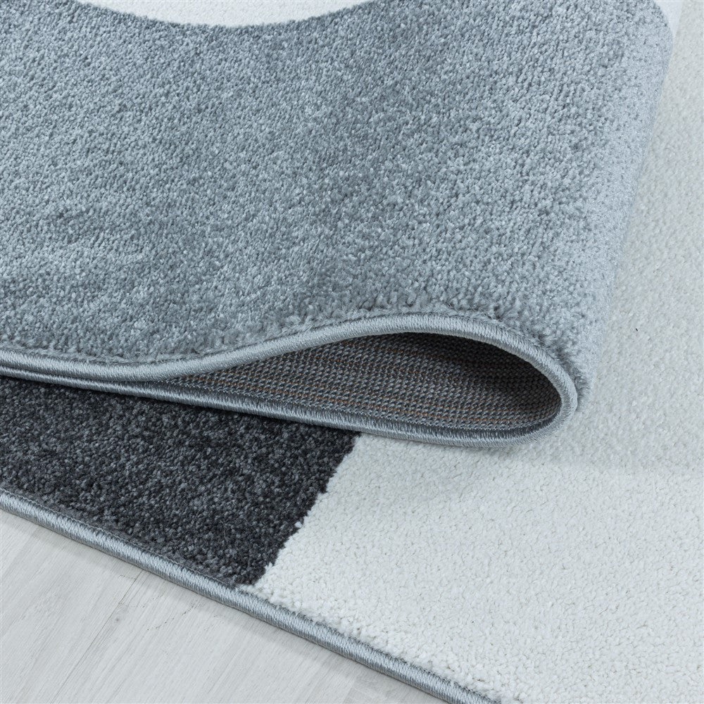 Wohnzimmerteppich Kurzflor Teppich Design Zipcode Muster Abstrakt Blau - Image 5