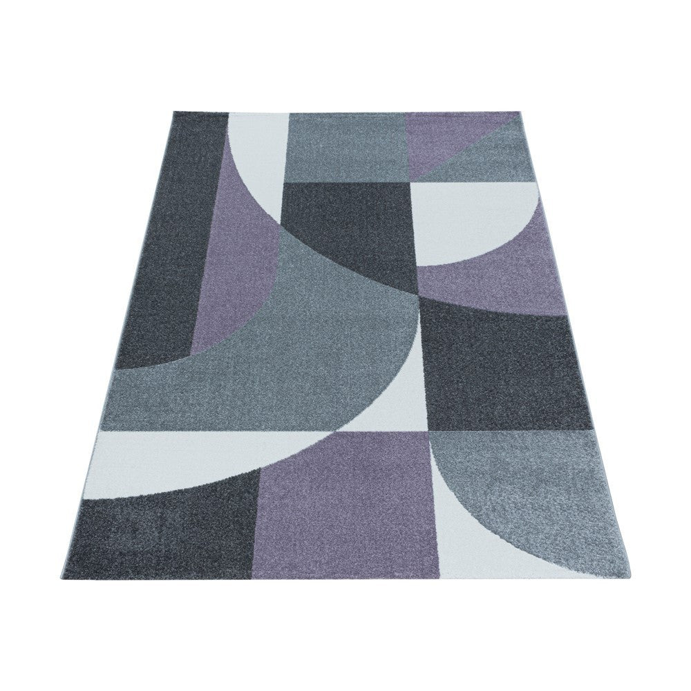 Wohnzimmerteppich Kurzflor Teppich Design Zipcode Muster Abstrakt Violet - Image 2