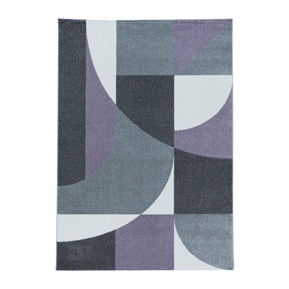 Wohnzimmerteppich Kurzflor Teppich Design Zipcode Muster Abstrakt Violet - Image 3