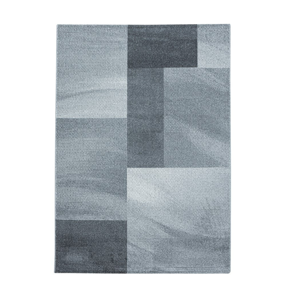 Wohnzimmerteppich Kurzflor Teppich Design Zipcode Muster Rechteck Grau - Image 2
