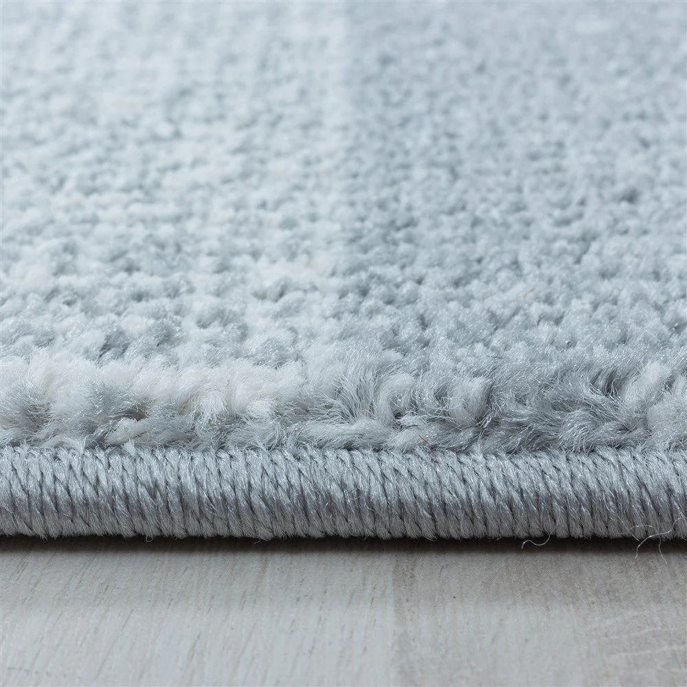 Wohnzimmerteppich Kurzflor Teppich Design Zipcode Muster Rechteck Grau - Image 3