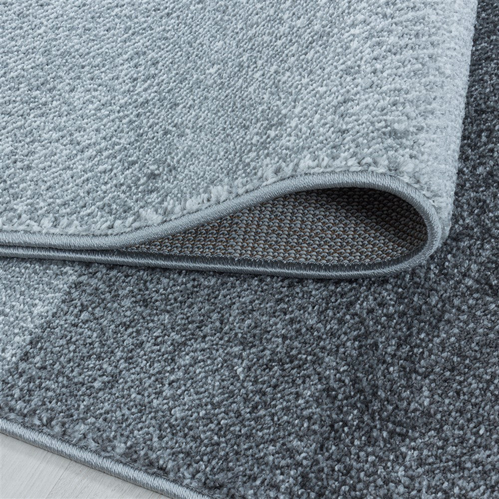 Wohnzimmerteppich Kurzflor Teppich Design Zipcode Muster Rechteck Grau - Image 5