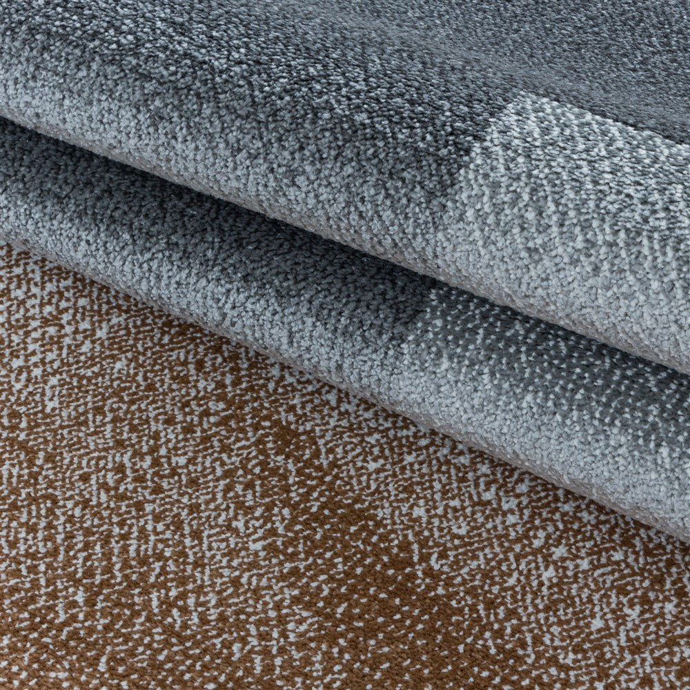 Wohnzimmerteppich Kurzflor Teppich Design Zipcode Muster Rechteck Kupfer - Image 6