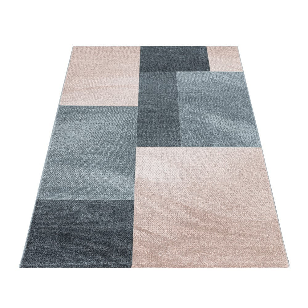Wohnzimmerteppich Kurzflor Teppich Design Zipcode Muster Rechteck Rose - Image 2