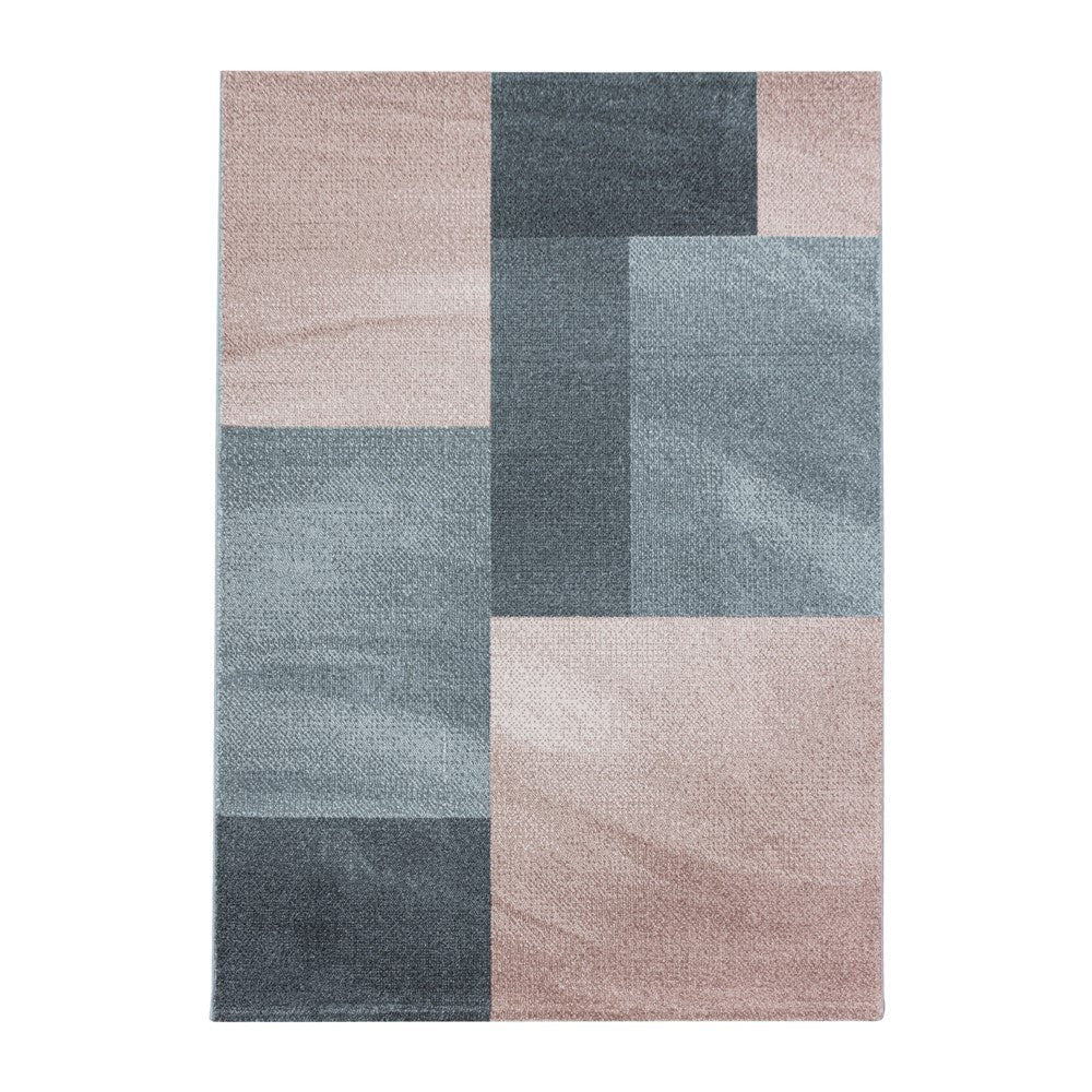 Wohnzimmerteppich Kurzflor Teppich Design Zipcode Muster Rechteck Rose - Image 3
