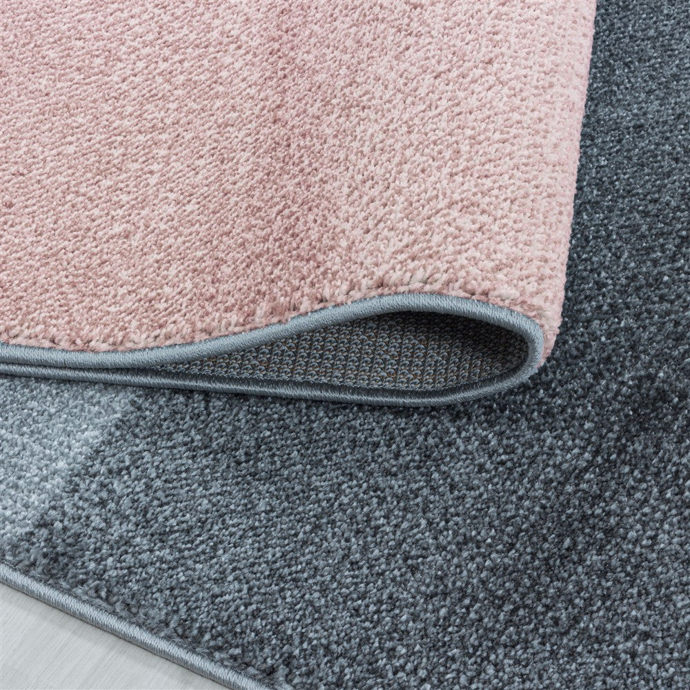 Wohnzimmerteppich Kurzflor Teppich Design Zipcode Muster Rechteck Rose - Image 4