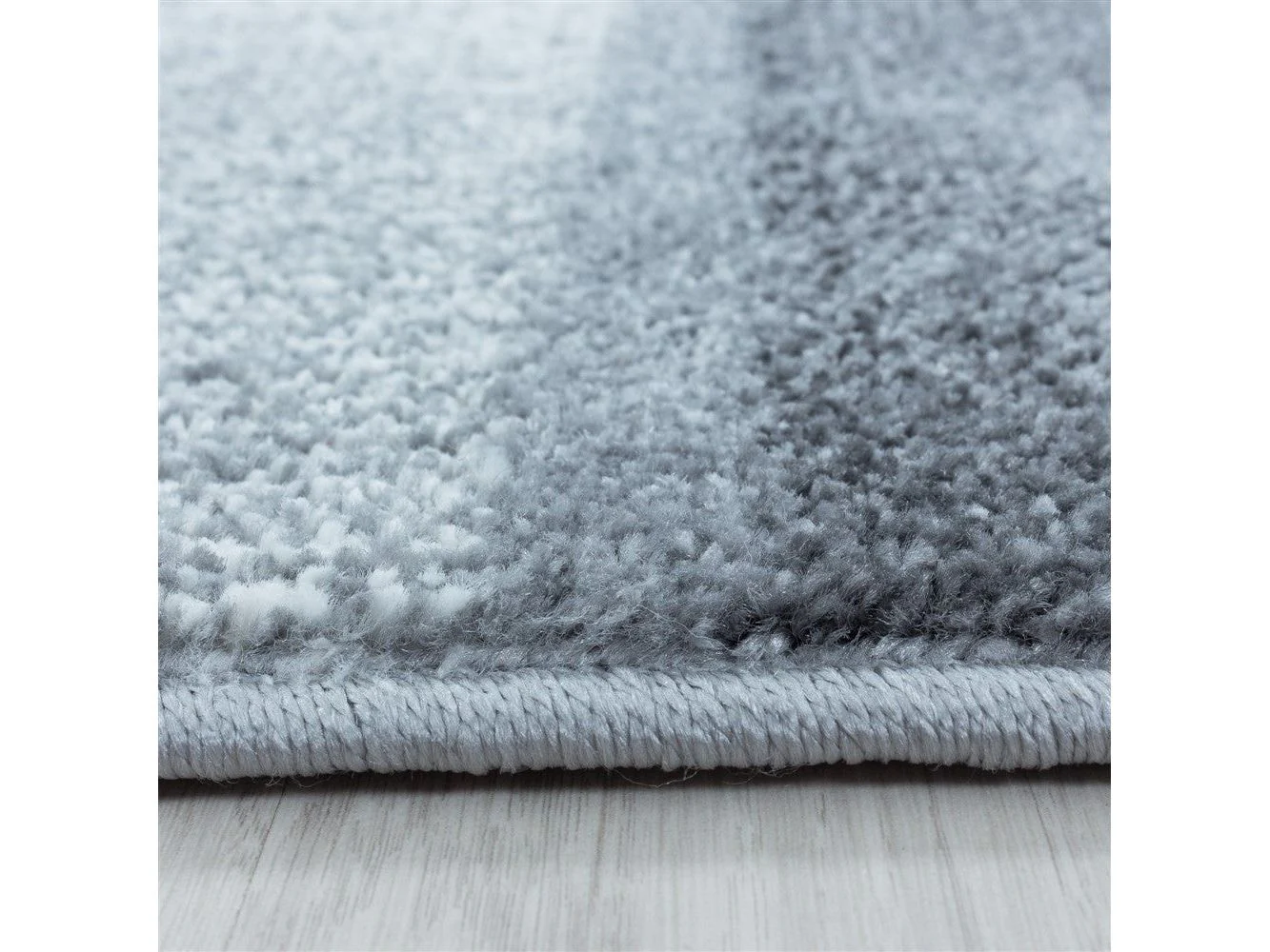 Wohnzimmerteppich Kurzflor Teppich Grau Hellgrau Quadrat Muster Marmoriert Weich - Image 5