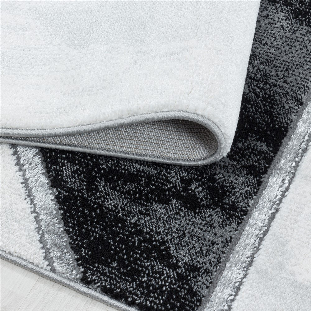 Wohnzimmerteppich Kurzflor Teppich Marmor Design Abstrakt Linien Silber - Image 6