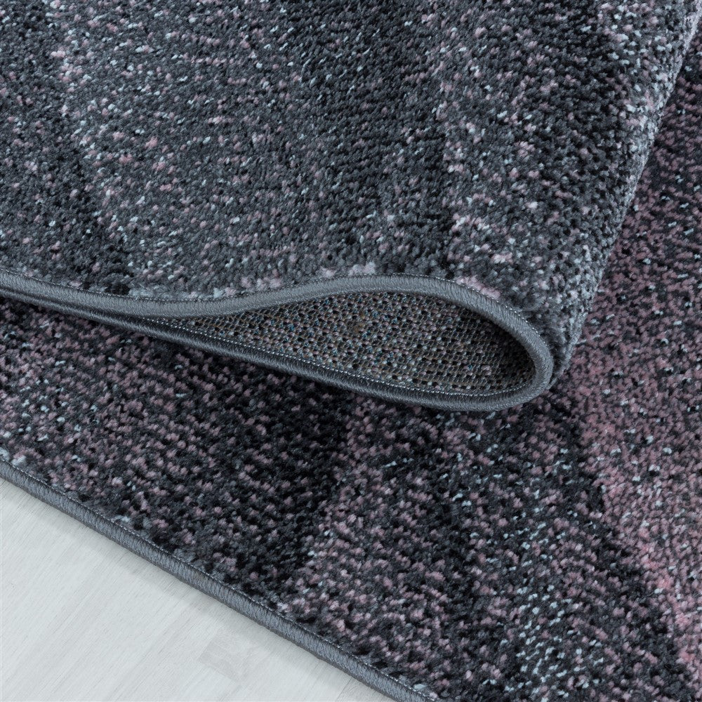 Wohnzimmerteppich Kurzflor Teppich Muster Design Wellen Linien Weich Rosa - Image 4
