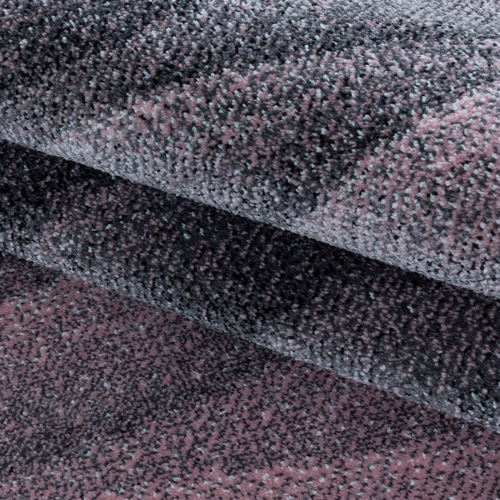 Wohnzimmerteppich Kurzflor Teppich Muster Design Wellen Linien Weich Rosa - Image 6