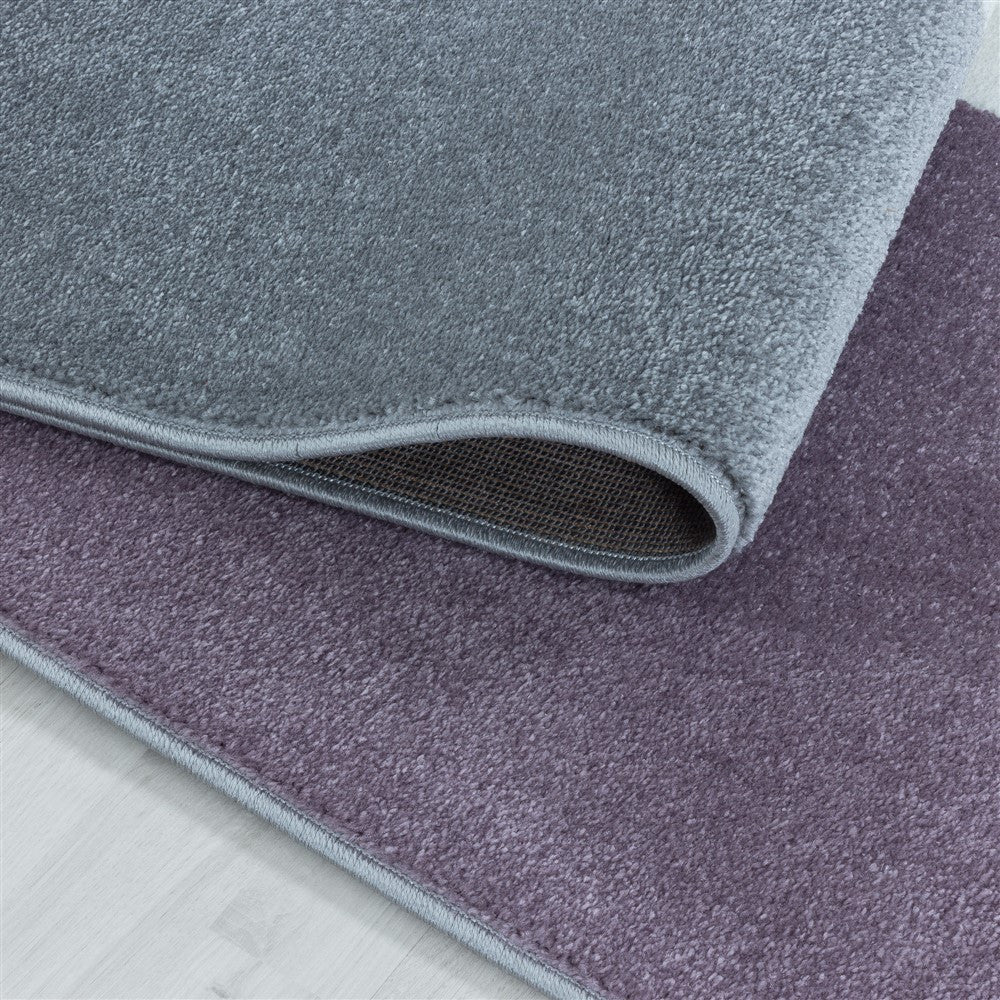 Wohnzimmerteppich Kurzflor Teppich Muster Geometrisch Modern Weich Lila - Image 5