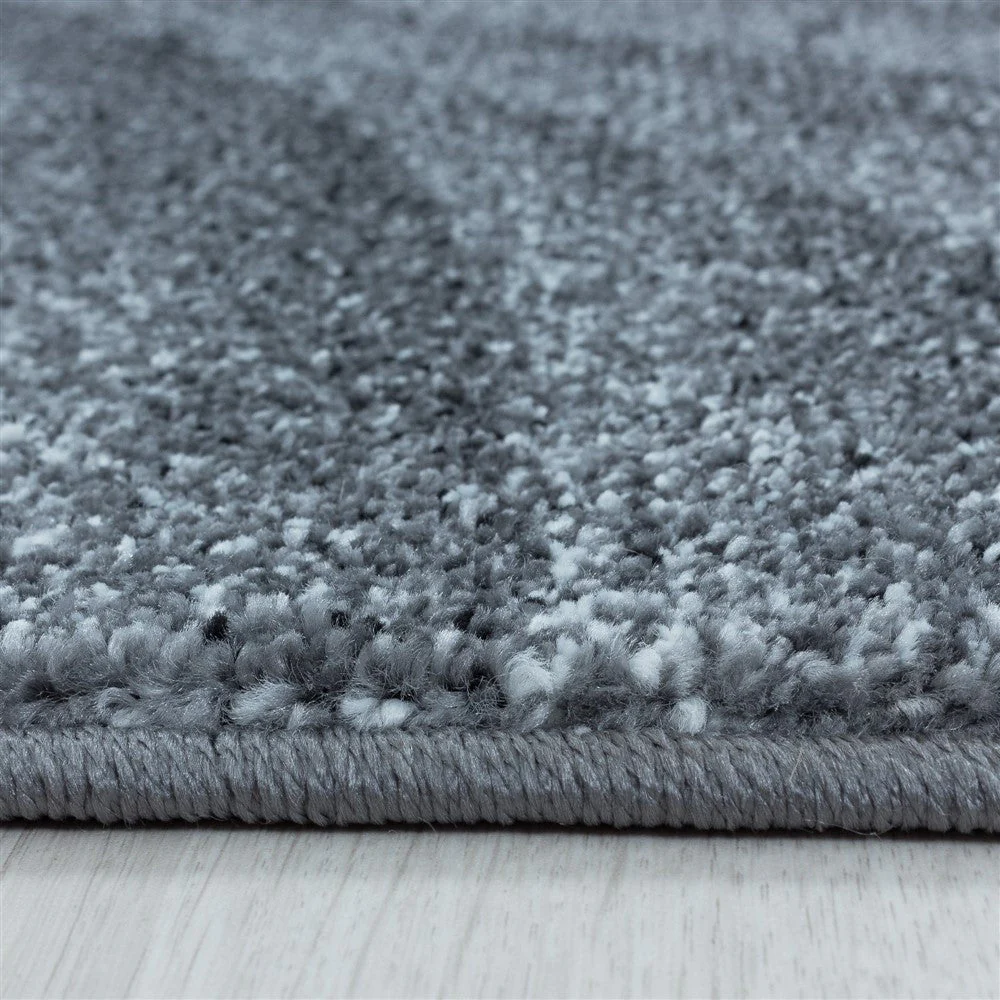 Wohnzimmerteppich Kurzflor Teppich Muster Modern Design Wellen Linien Weich Grau - Image 5