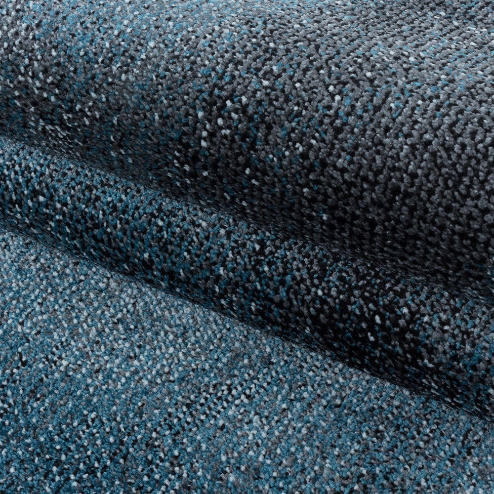 Wohnzimmerteppich Kurzflor Teppich Muster Verwischt Marmoriert Weich Blau - Image 5