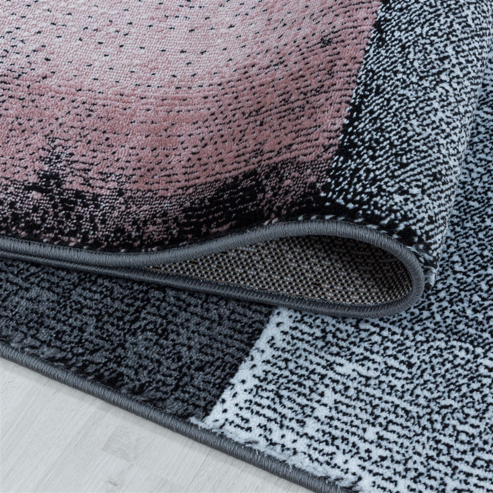 Wohnzimmerteppich Kurzflor Teppich Viereck Gitter Design Pink - Image 5