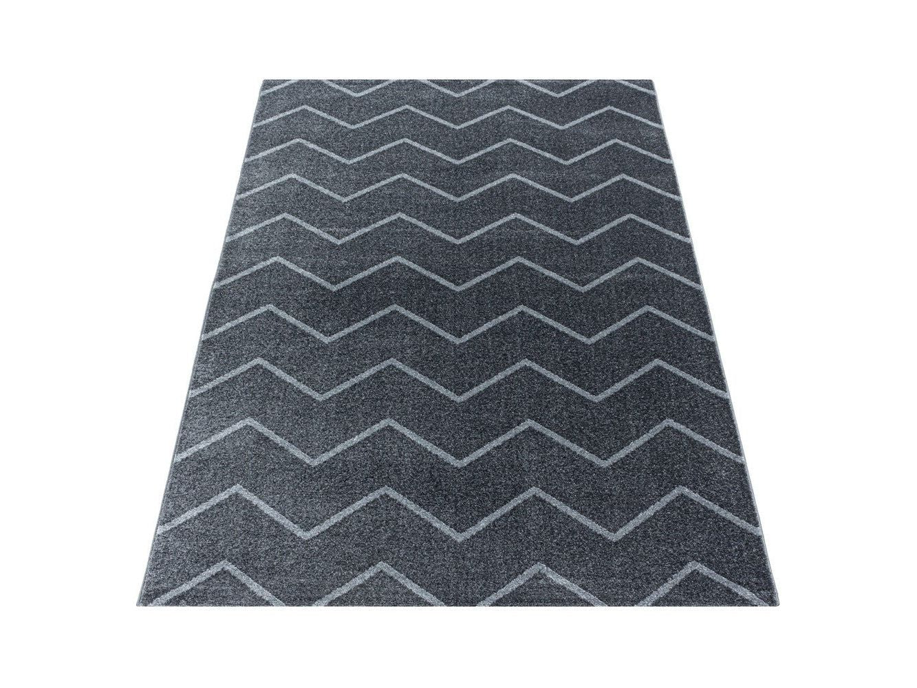 Wohnzimmer Teppich Grau: Wellen Linien Design - Image 3