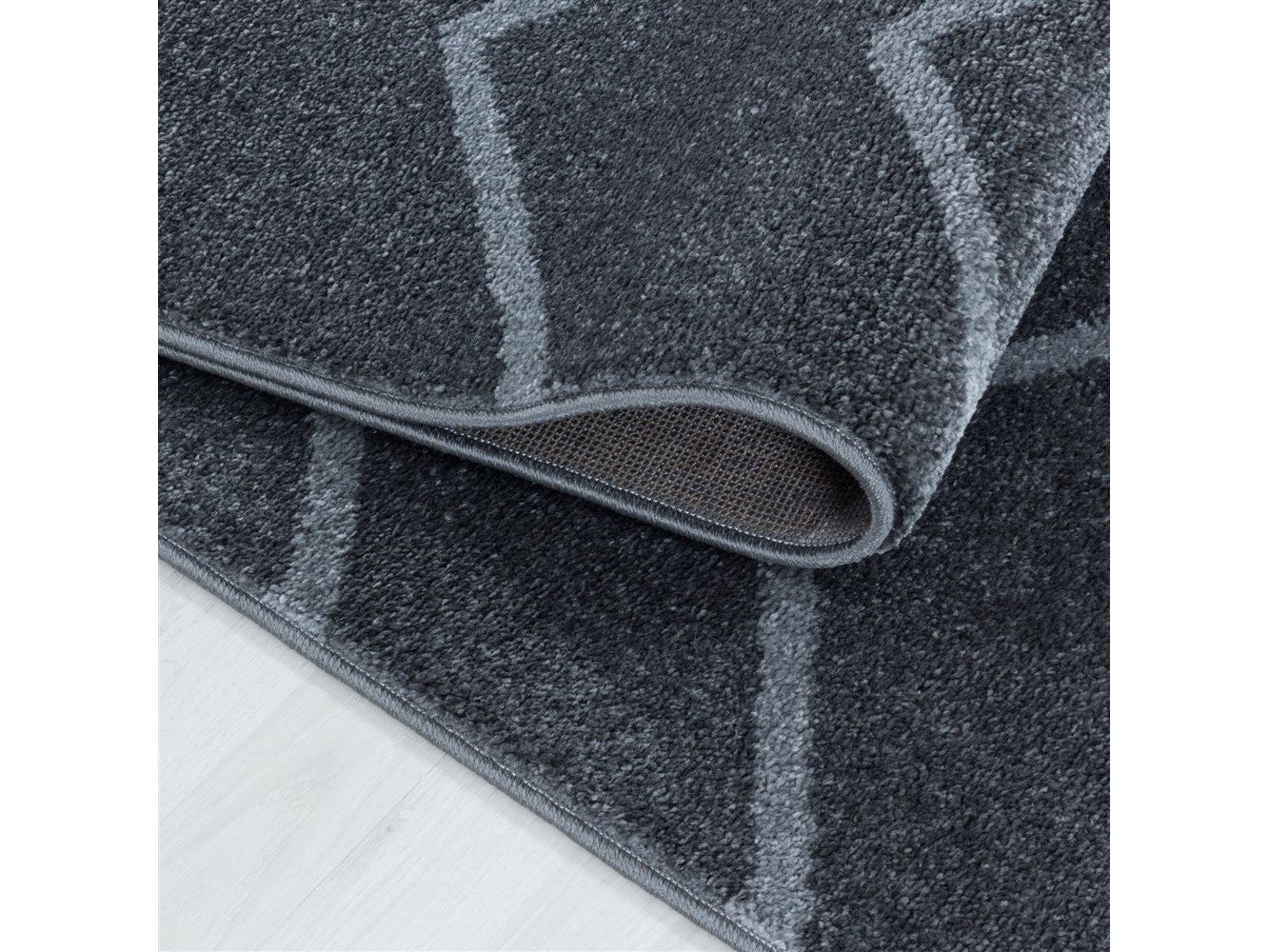 Wohnzimmer Teppich Grau: Wellen Linien Design - Image 4