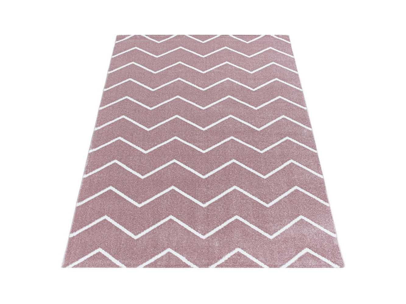 Wohnzimmer Teppich Rosa: Wellen Linien Design - Image 2