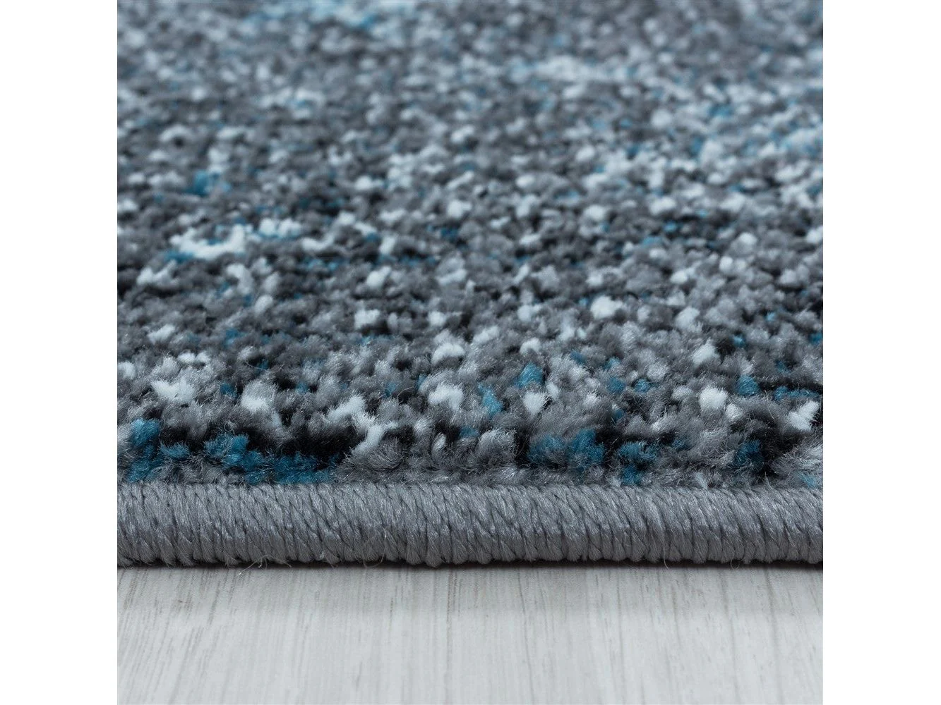 Wohnzimmerteppich Kurzflor Teppich Wolken Muster Marmoriert Weich Blau - Image 4