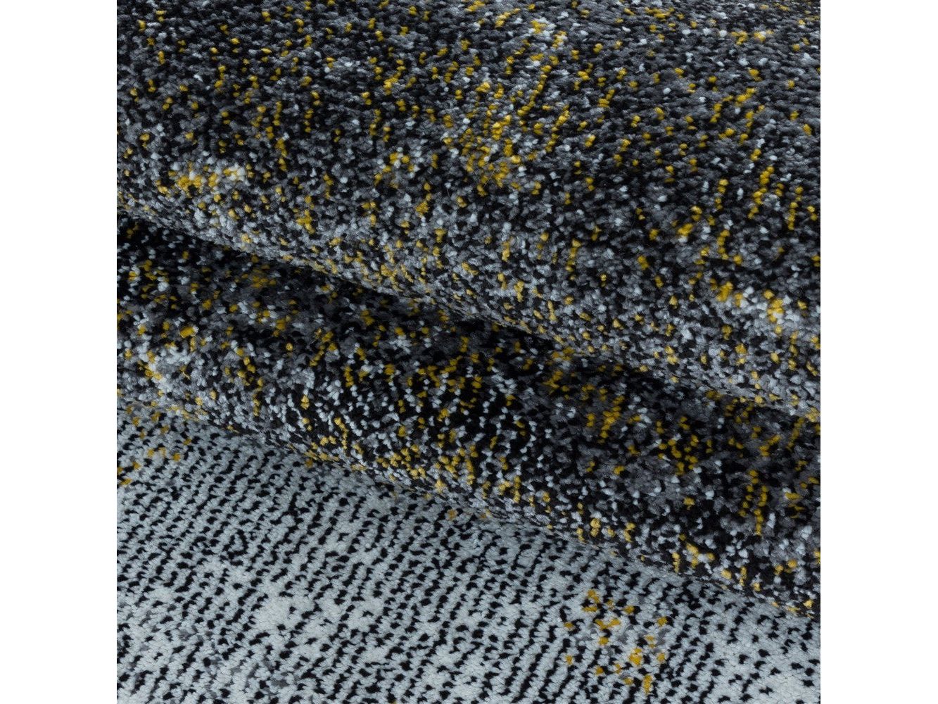 Wohnzimmerteppich Kurzflor Teppich Wolken Muster Marmoriert Weich Gelb - Image 6